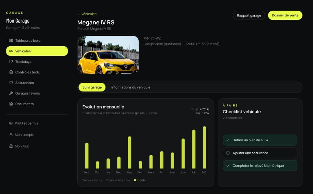 Aperçu du Garage KlubSport — suivi d’une Megane IV RS
